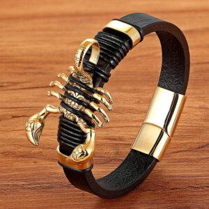 Bracelet Scorpion Bracelet en cuir tissé pour hommes